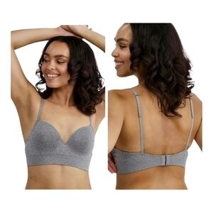 No Boundaries Heather Gray Women's Bra, Large